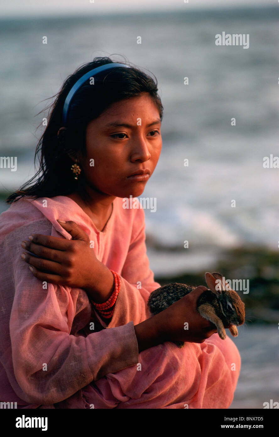 Girl holding rabbit colombia hi-res stock photography and images - Alamy