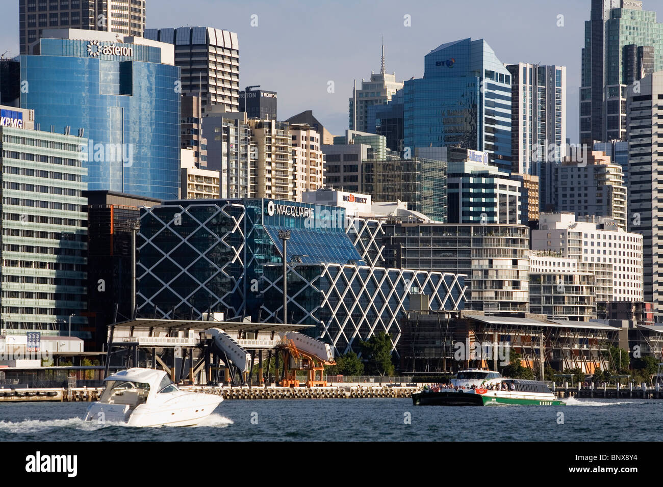 Australia, New South Wales, Sydney. Highrise buildings and apartment blocks on Darling Harbour. Stock Photo