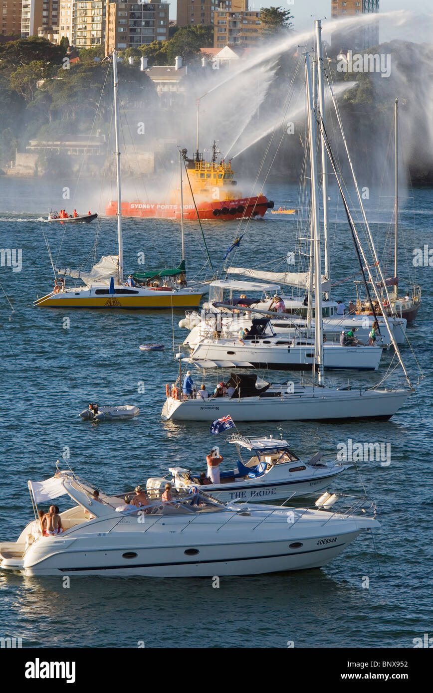 Boats on Sydney harbour for New Year's Eve celebrations. Sydney, New South Wales, AUSTRALIA