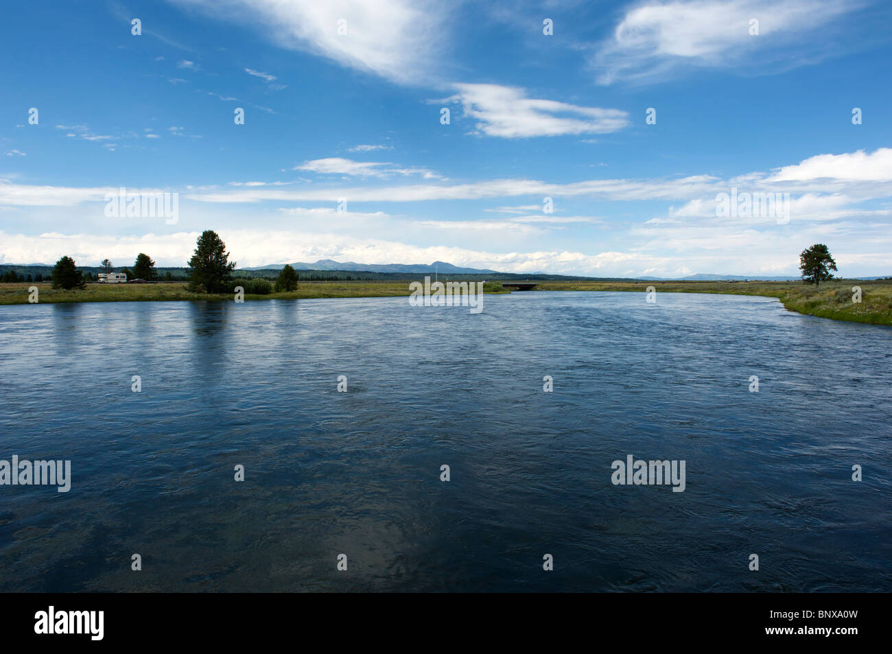 Henry's Fork of the Snake River near Harriman State Park, Idaho Stock