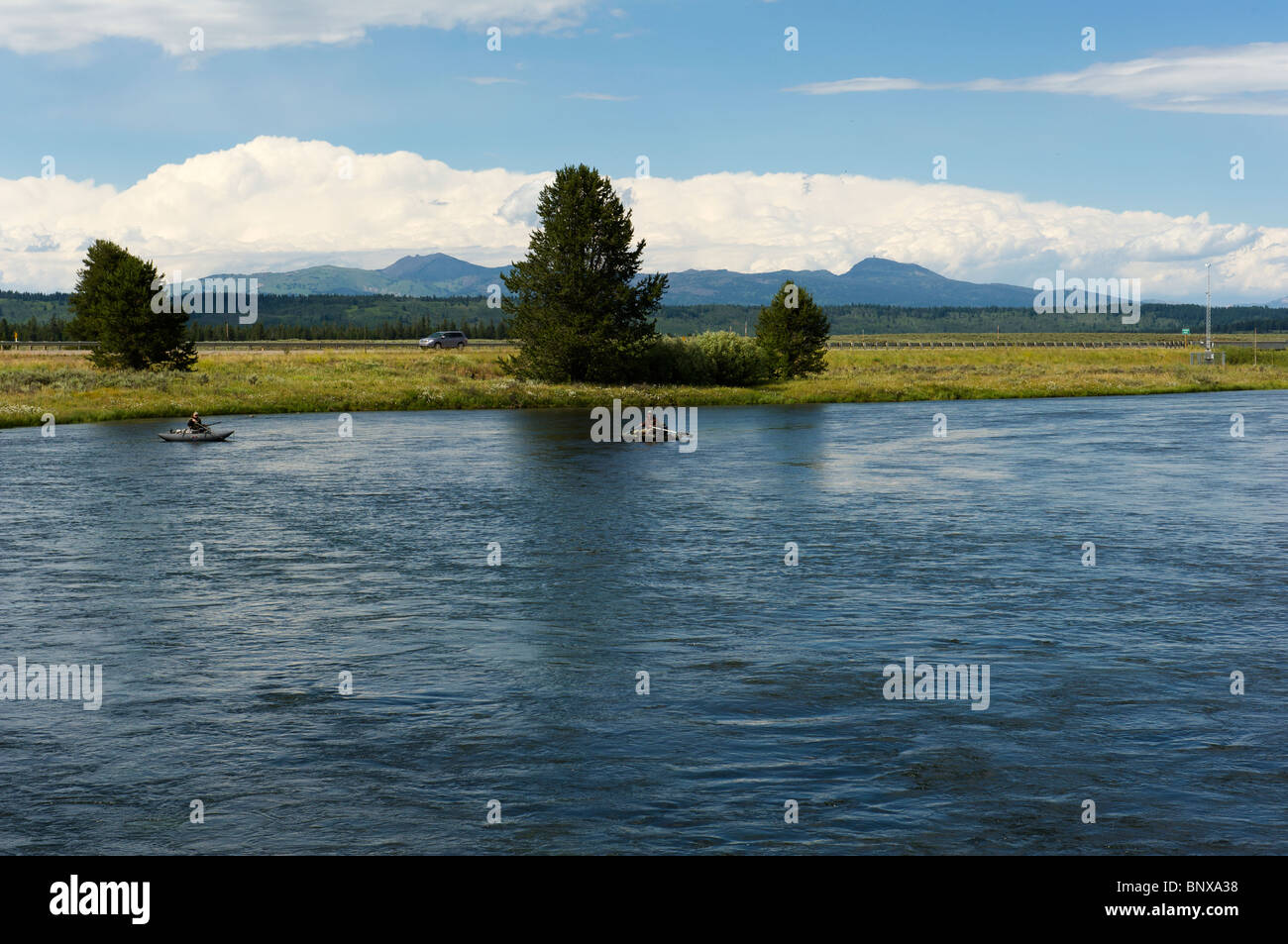 Henry's Fork of the Snake River near Harriman State Park, Idaho Stock