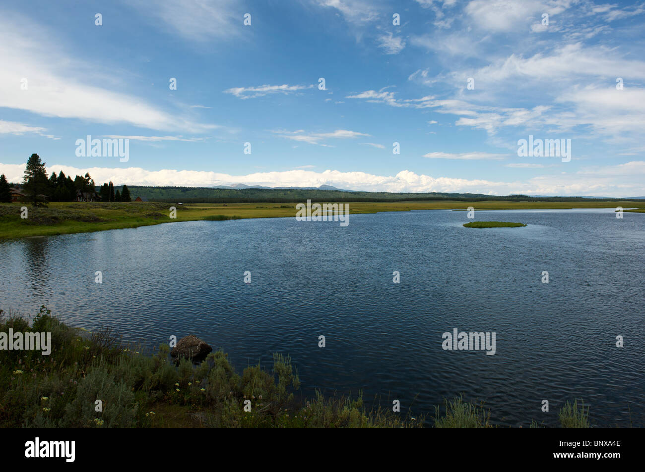 Henry's Fork of the Snake River near Harriman State Park, Idaho Stock