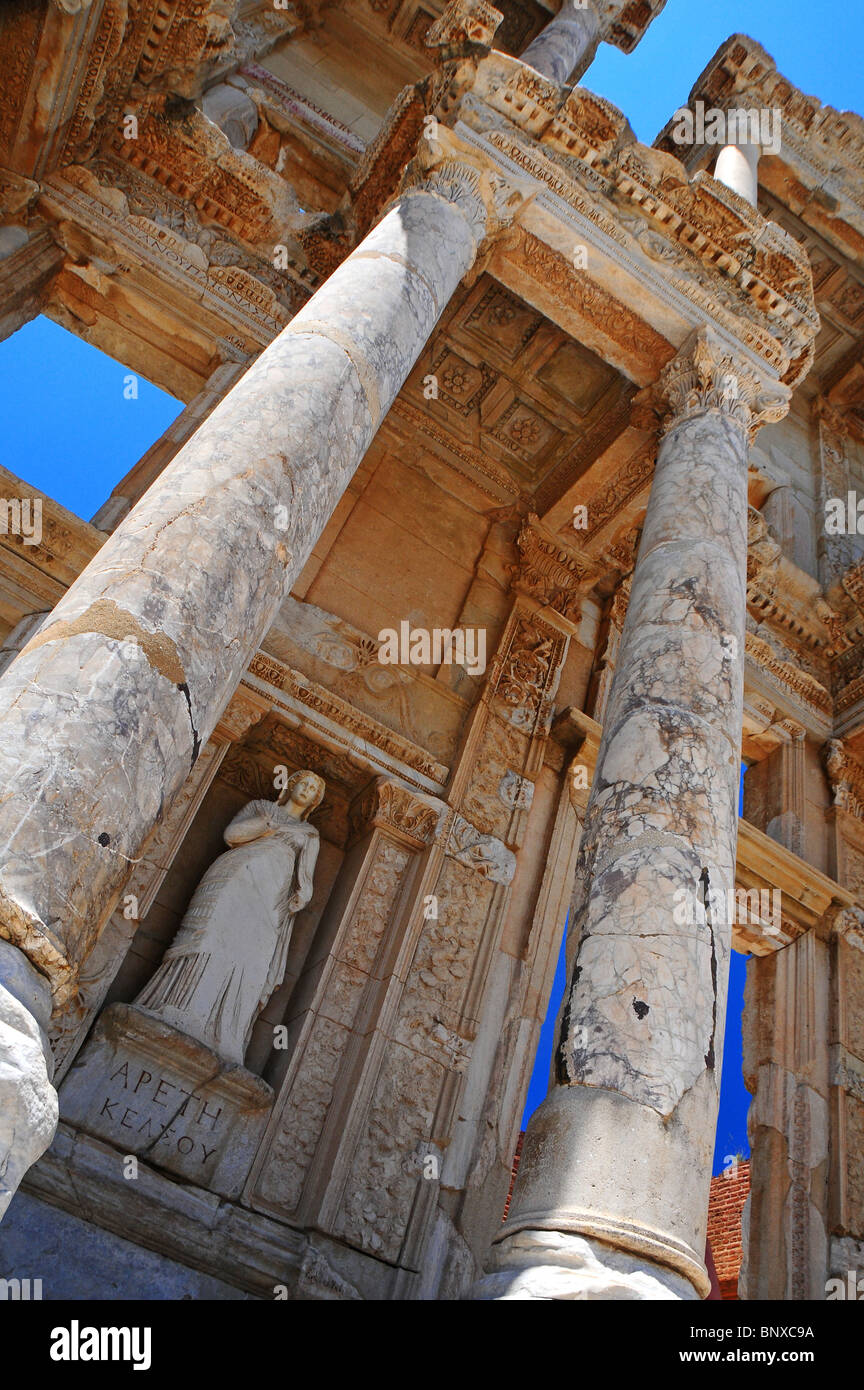 The library of Celsus, in Ephesus, Turkey. Stock Photo