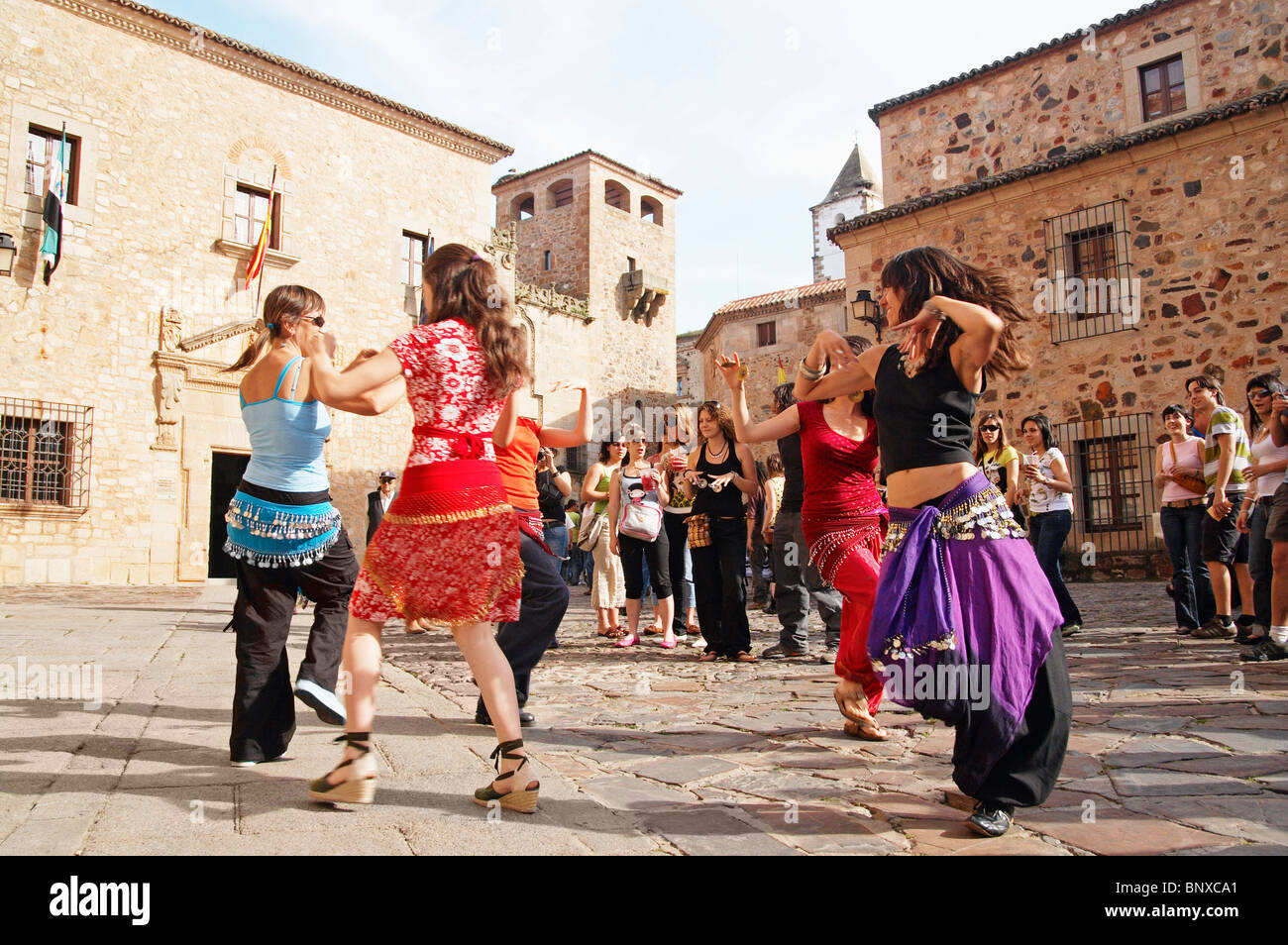 Dance workshop at Womad festival in Caceres, extremedura, Spain Stock Photo