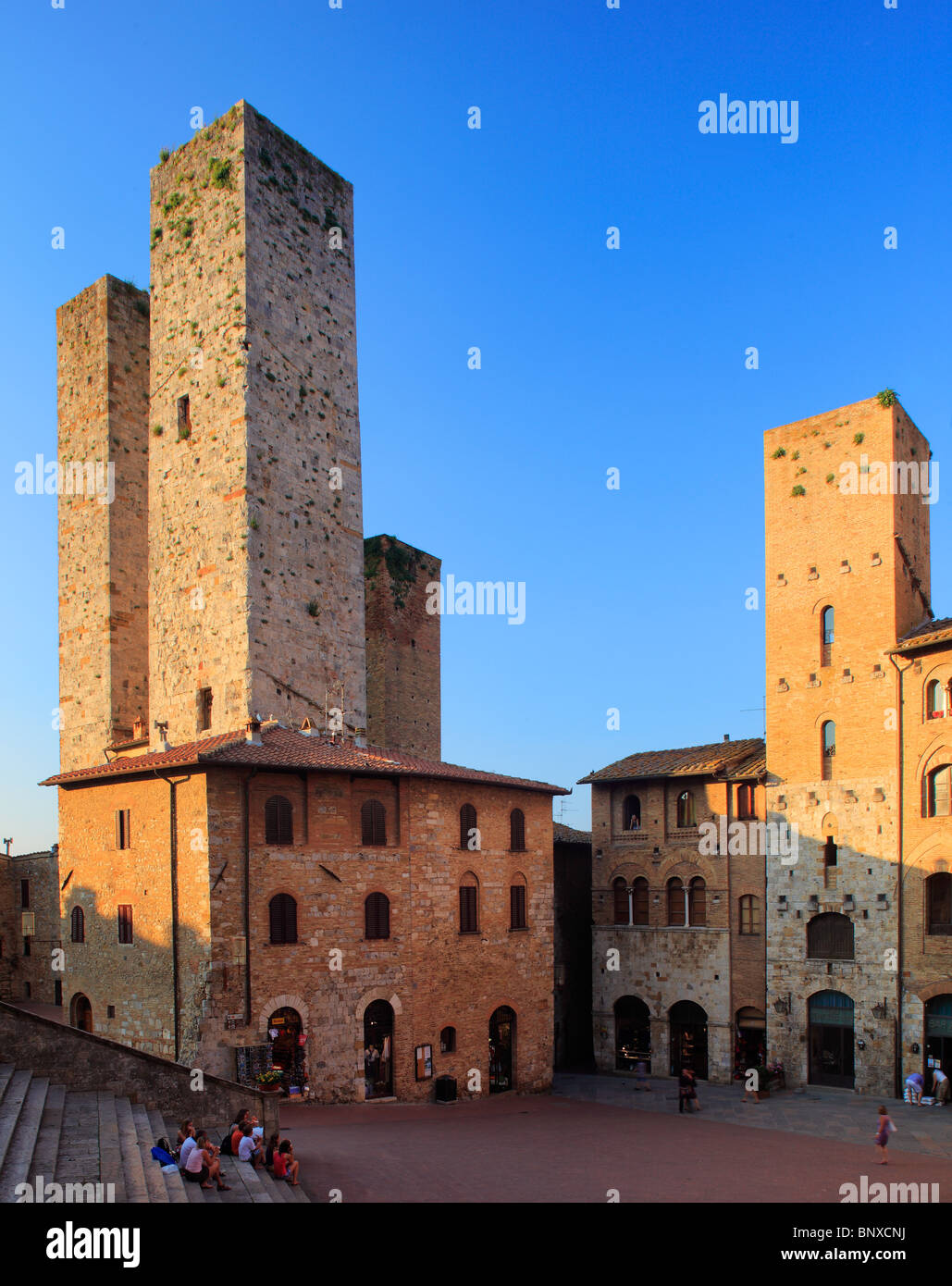 The medieval towers in the Tuscan town of San Gimignano, Italy ...