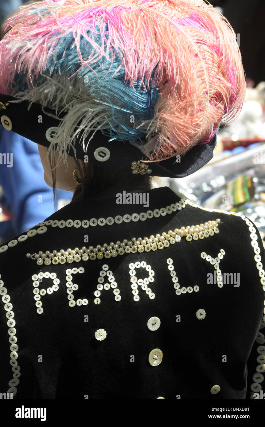 Pearly Queen At The May Fayre At St Paul's Church In Covent Garden London Stock Photo