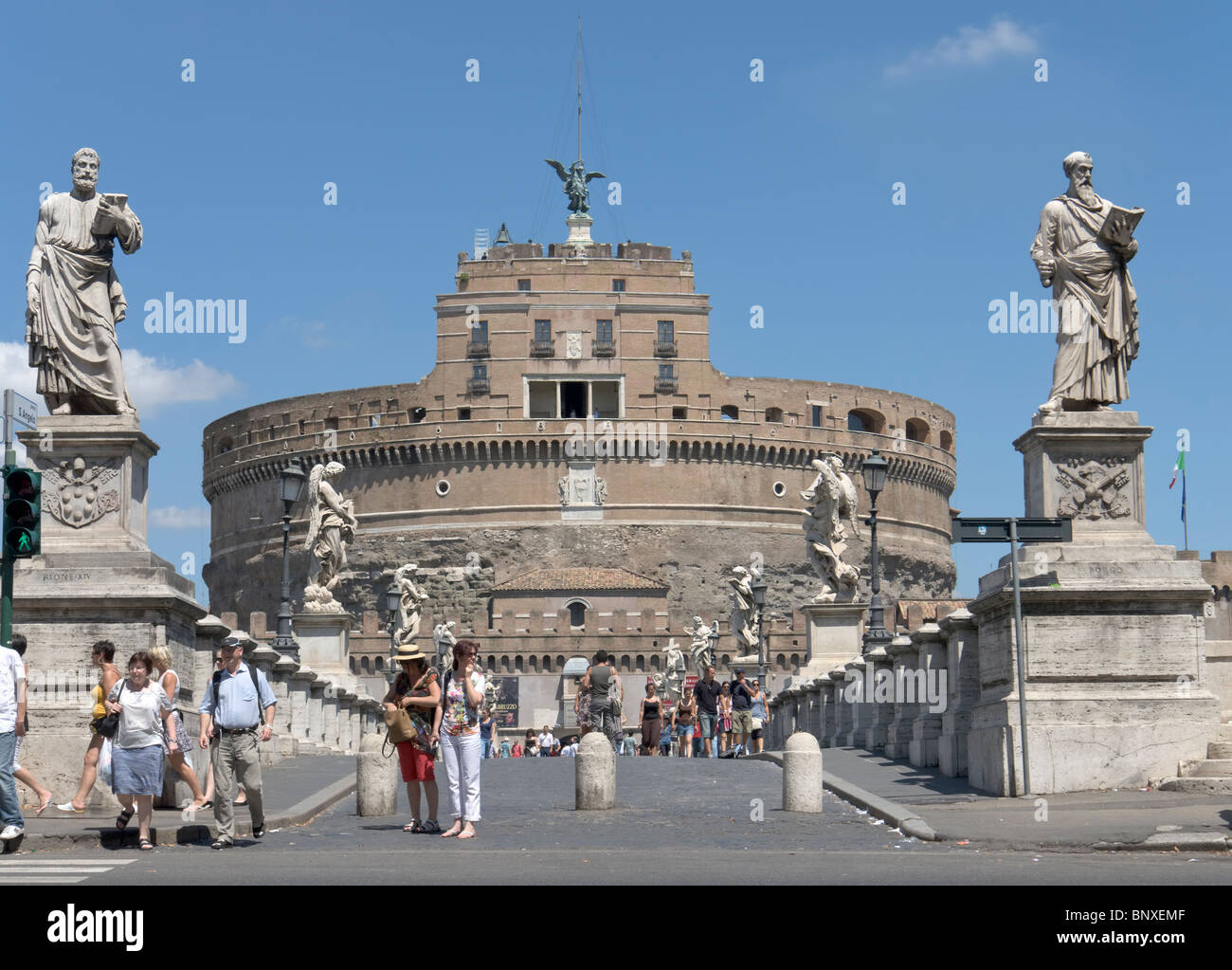 Ponte Sant'Angelo and Castel Sant'Angelo, Rome Stock Photo