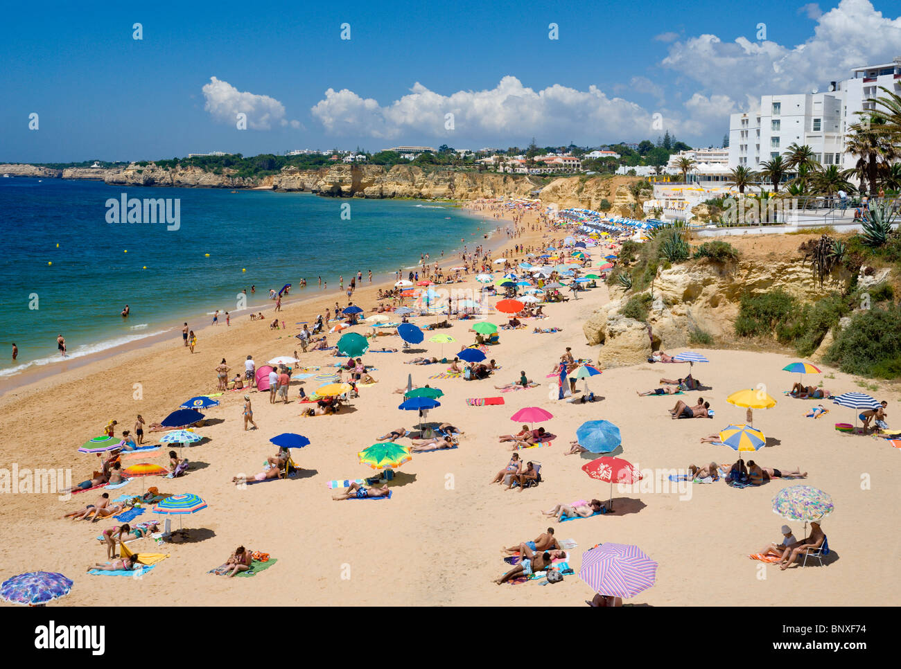 Portugal, The Algarve, Armacao De Pera Beach In Summer Stock Photo