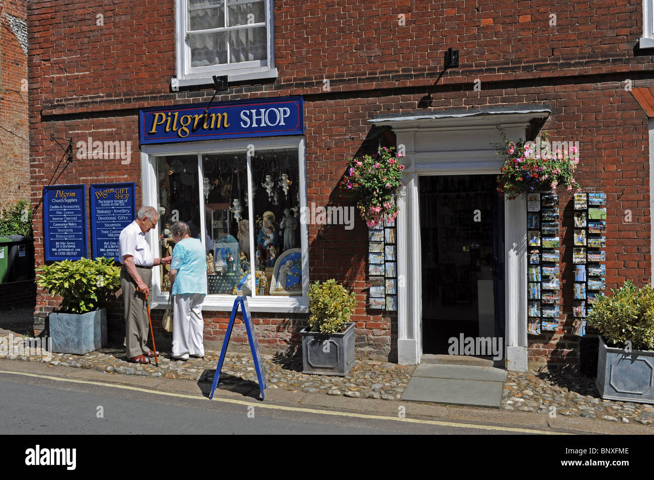Pilgrim Church Supplies shop in village of Walsingham in North Norfolk