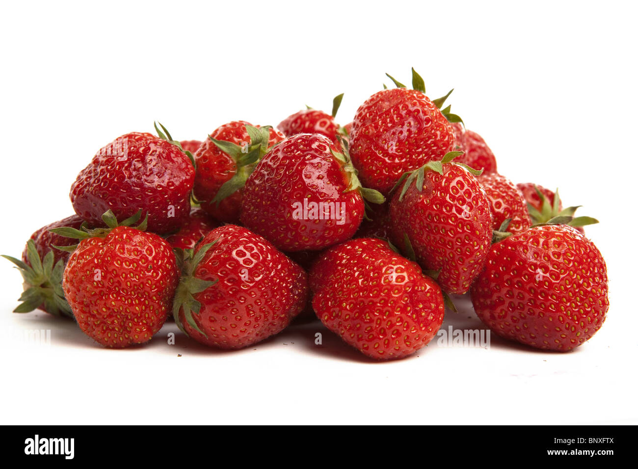 Pile of Red Strawberries on White Isolated Background Stock Photo - Alamy