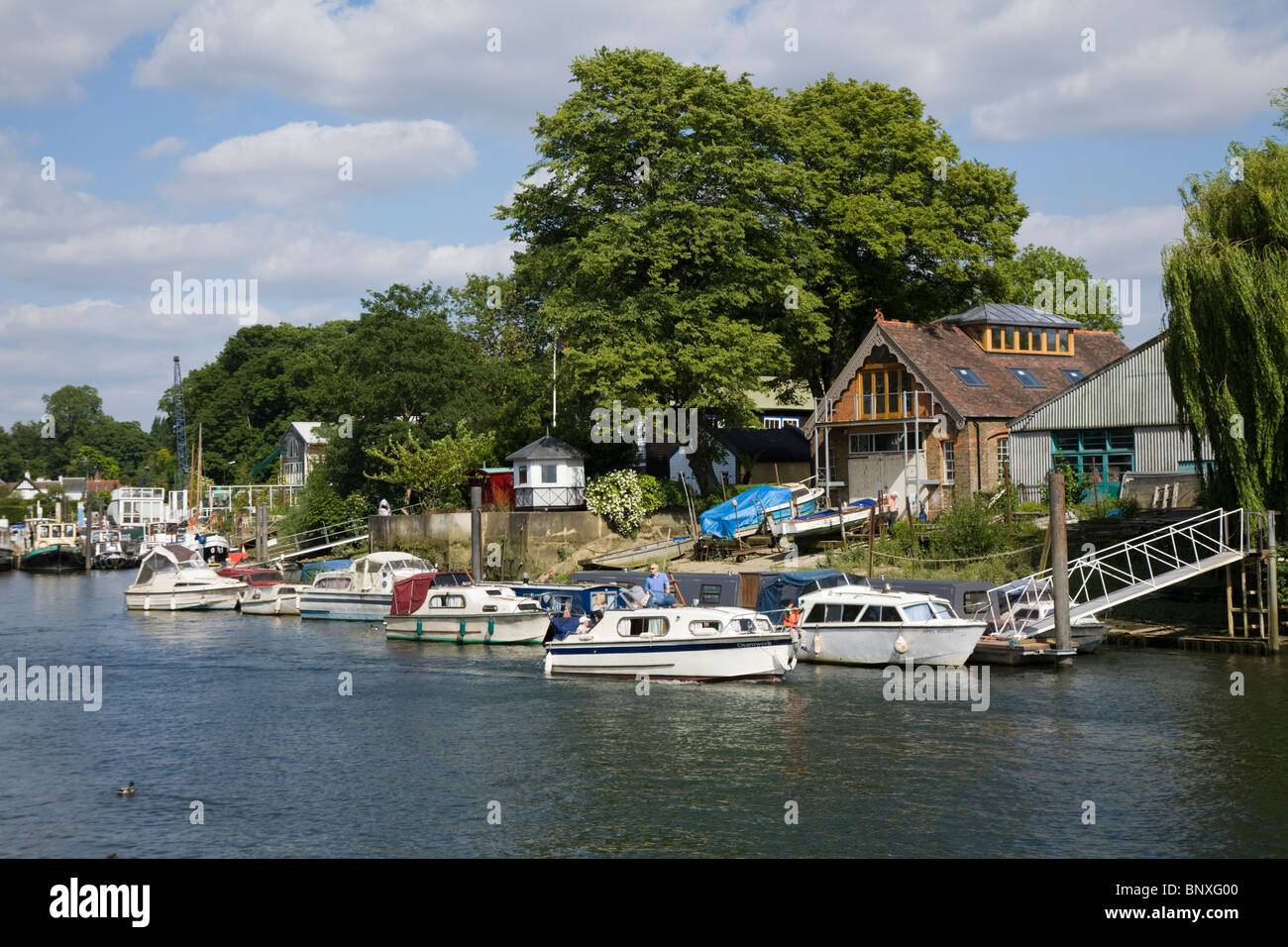 View of Eel Pie Island, Twickenham. Middlesex / Middx. UK Stock Photo