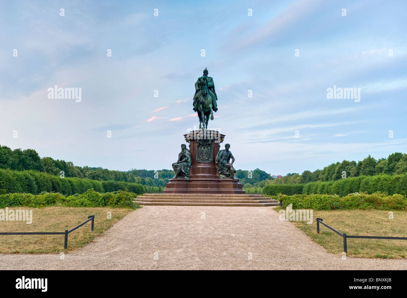 Equestrian statue of Friedrich Franz II, Grand Duke of Mecklenburg, Schwerin, Mecklenburg-West Pomerania, Germany Stock Photo