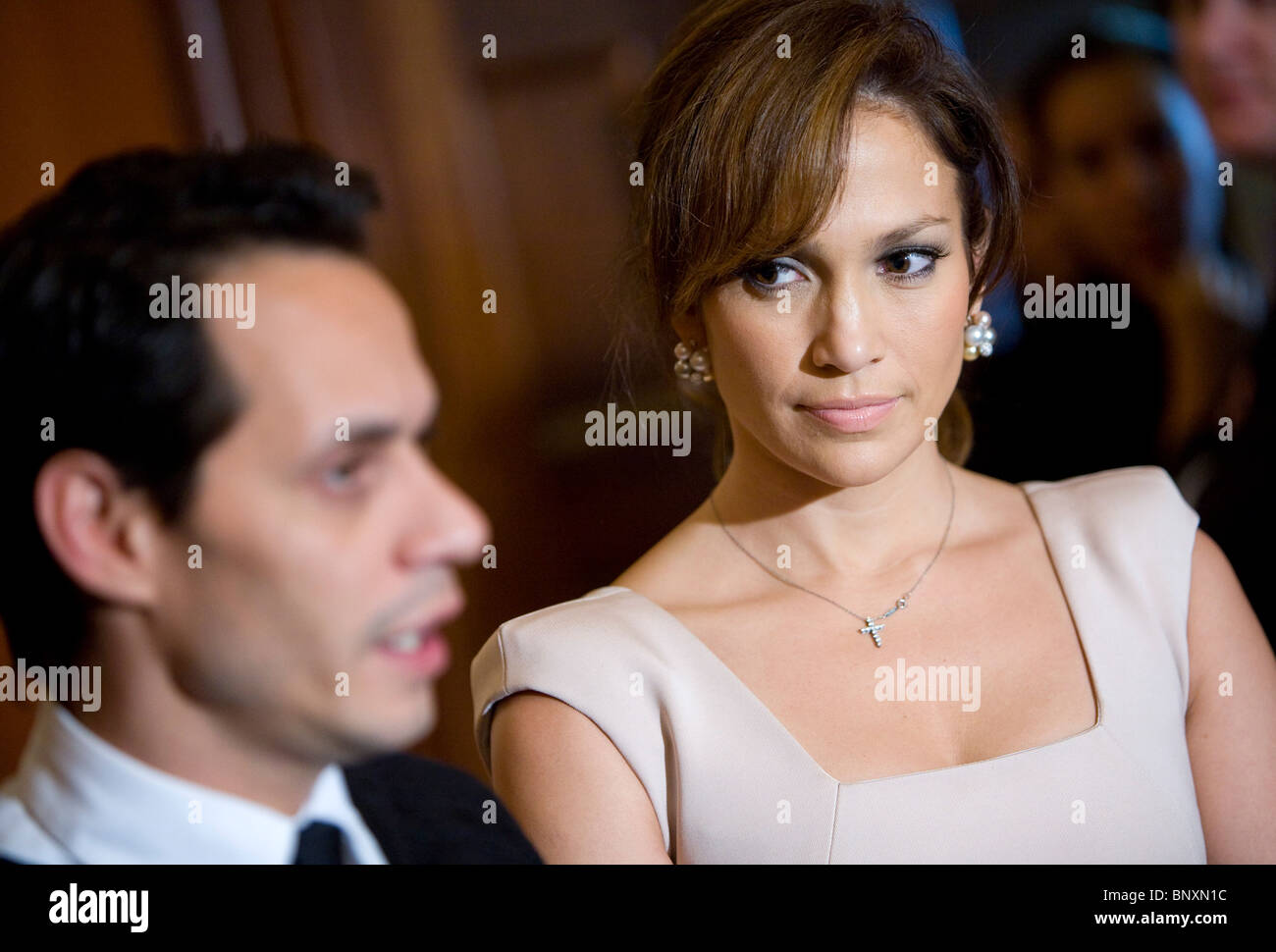 Actress Jennifer Lopez and husband Marc Anthony. Stock Photo