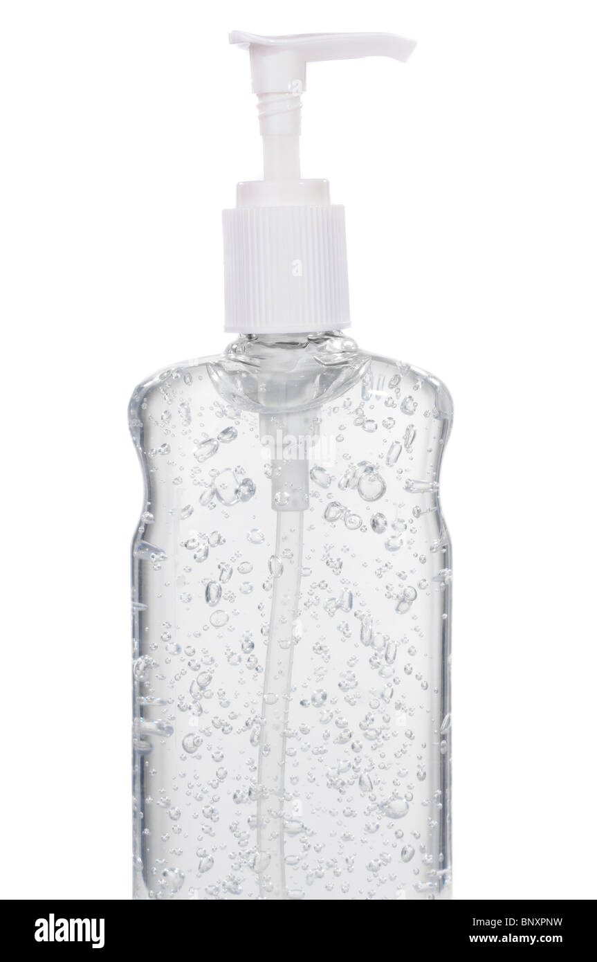 Bottle Of Hand Sanitizer Gel With A Pump Dispenser Stock Photo
