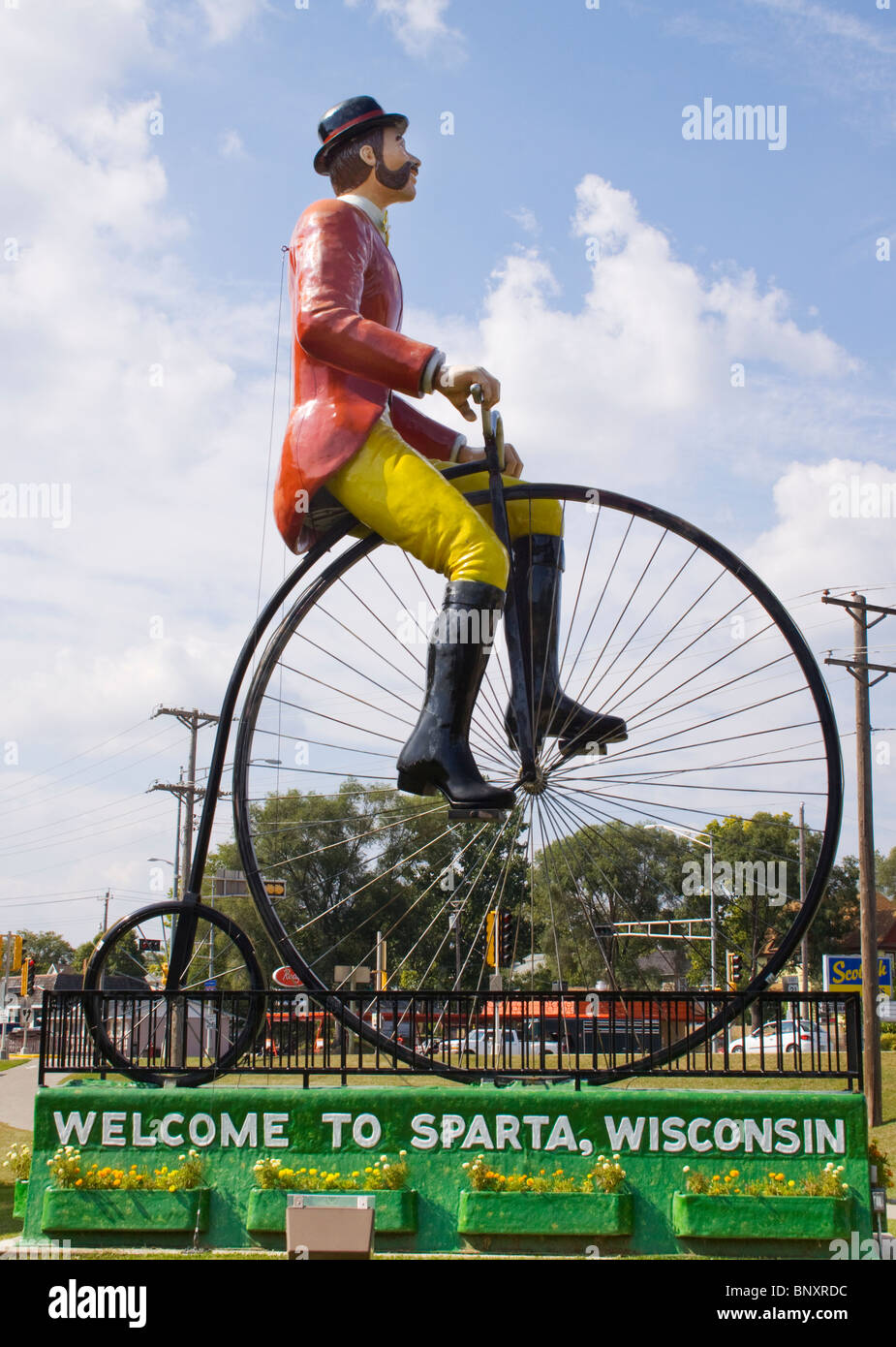 Worlds Largest Bicycle in Sparta Wisconsin Stock Photo