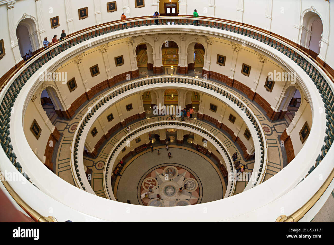 Balconies in Texas State Capitol Building Austin Texas USA Stock Photo