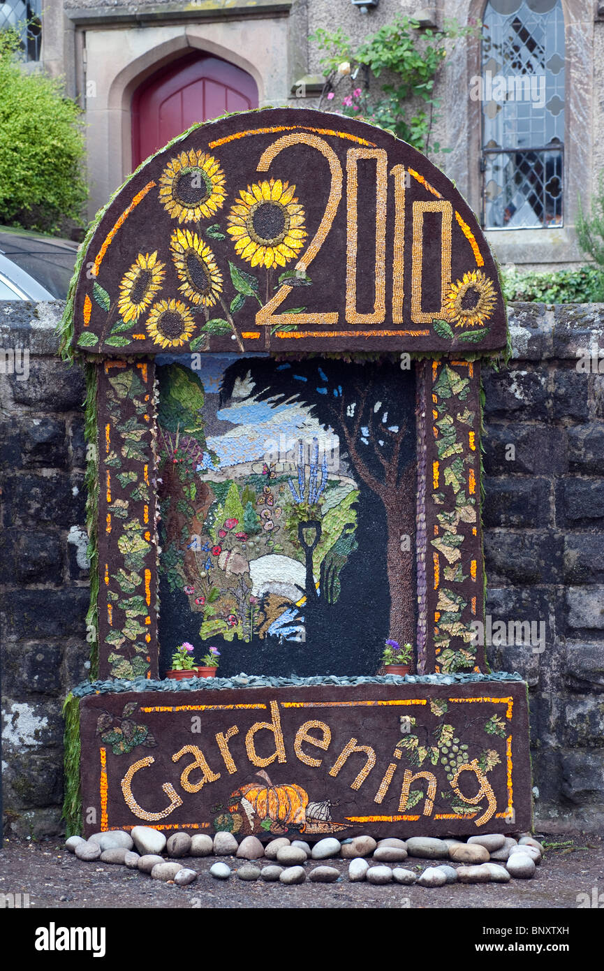 2010 Well dressing in Bonsall in the Peak District Derbyshire Stock Photo