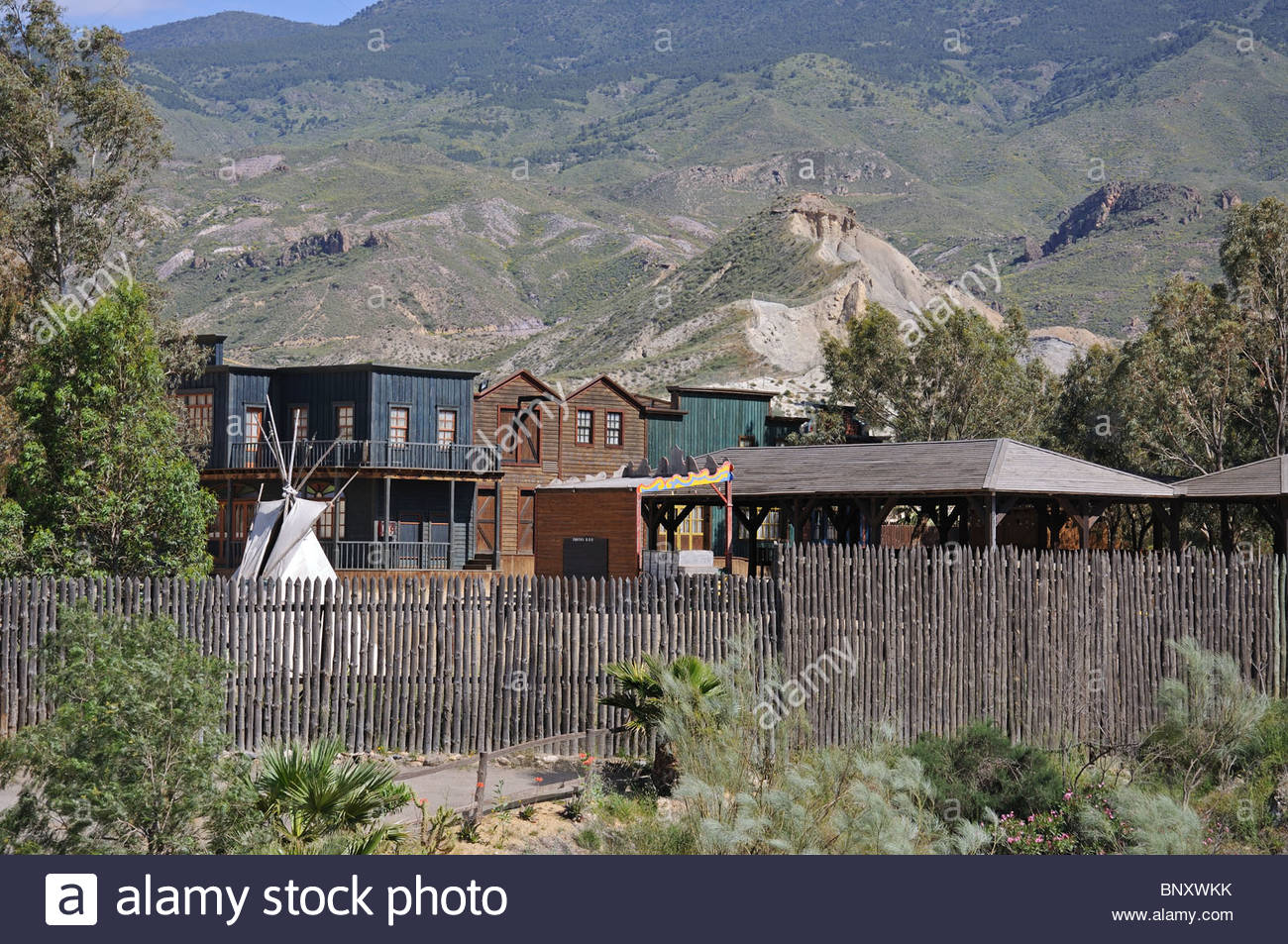 Fort Apache, Mini Hollywood, Tabernas, Almeria Province, Andalucia, Spain, Western Europe. Stock Photo