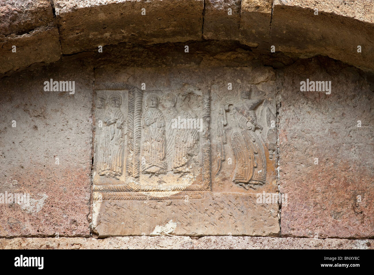 Detail on the 7th Century Odzun Church in Debed Canyon Armenia Stock Photo