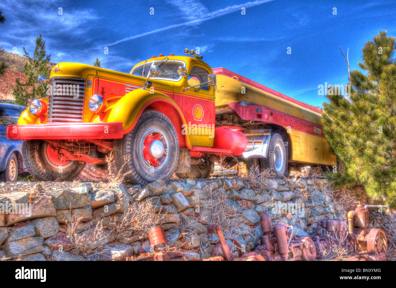 Fuel Truck at Cooper mine Jerome Arizona Stock Photo