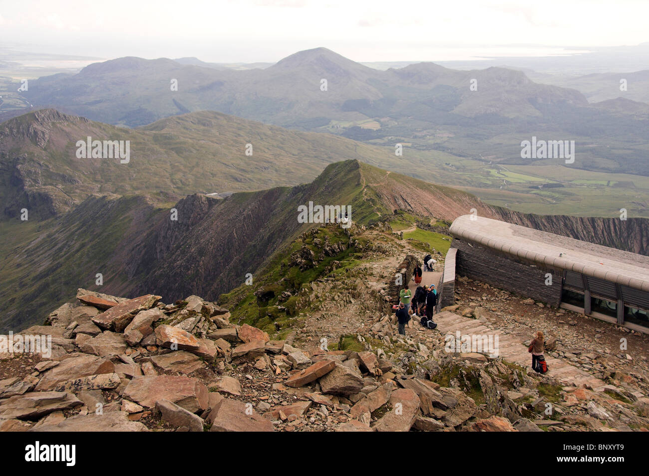 Mount Snowdon summit cafe, Snowdonia National Park, North Wales, UK