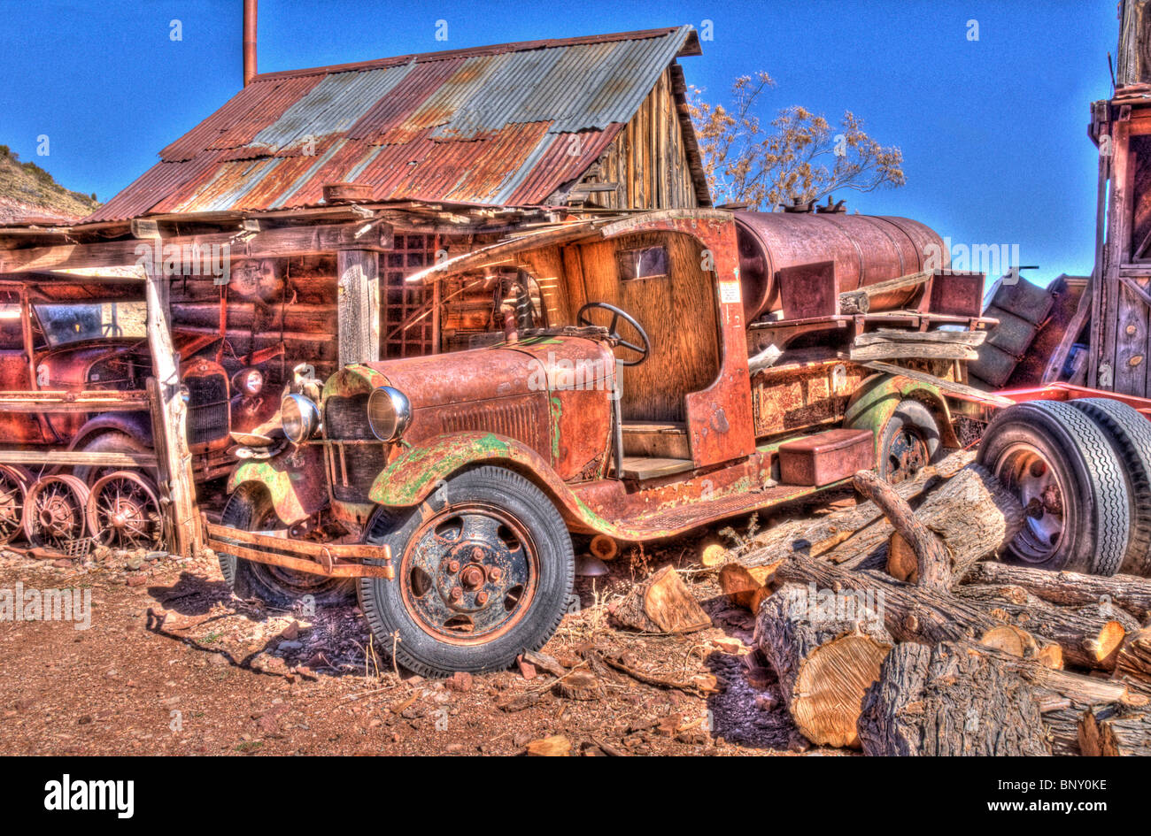 Old Fuel Truck Jerome Arizona Stock Photo