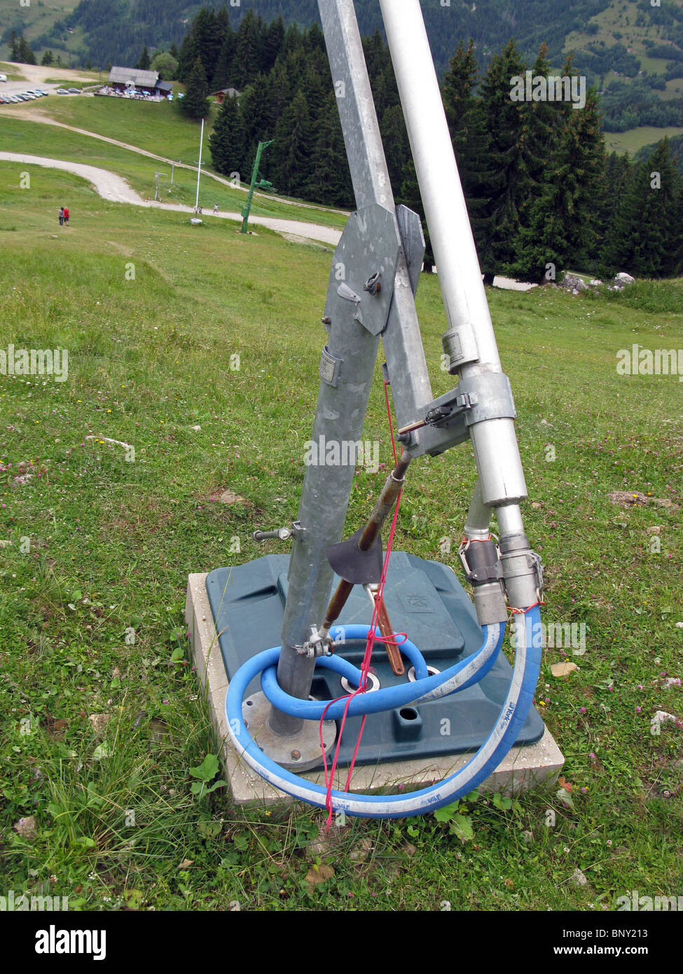 Snow making machine, France Stock Photo Alamy