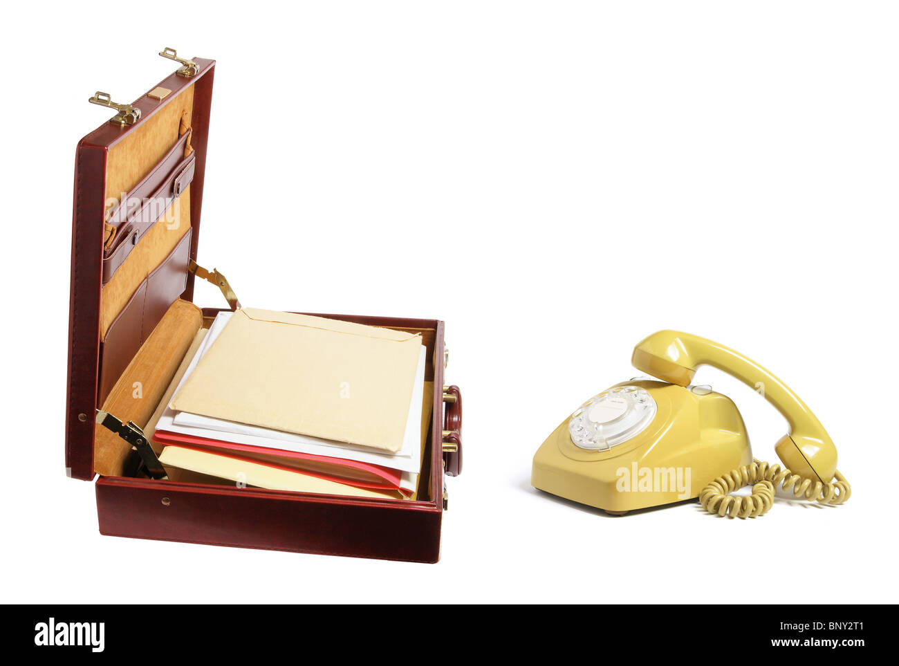 Briefcase and Telephone Stock Photo Alamy