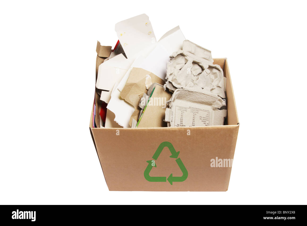 Box of Waste Papers for Recycle Stock Photo