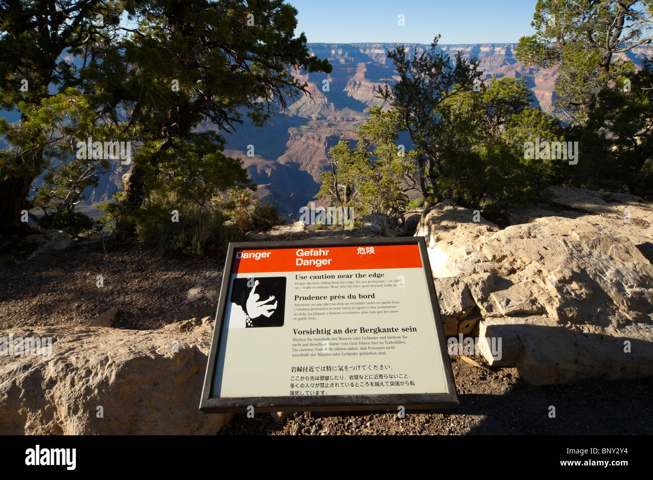 Warning Sign At Clifftop High Resolution Stock Photography and Images ...