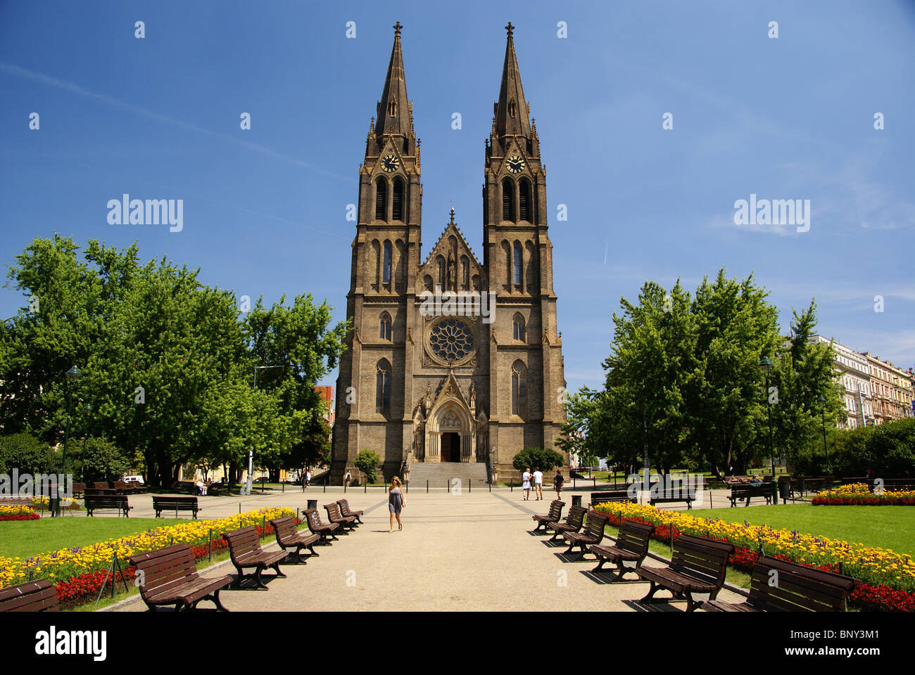 St Ludmila Cathedral in Prague, Czech Republic Stock Photo