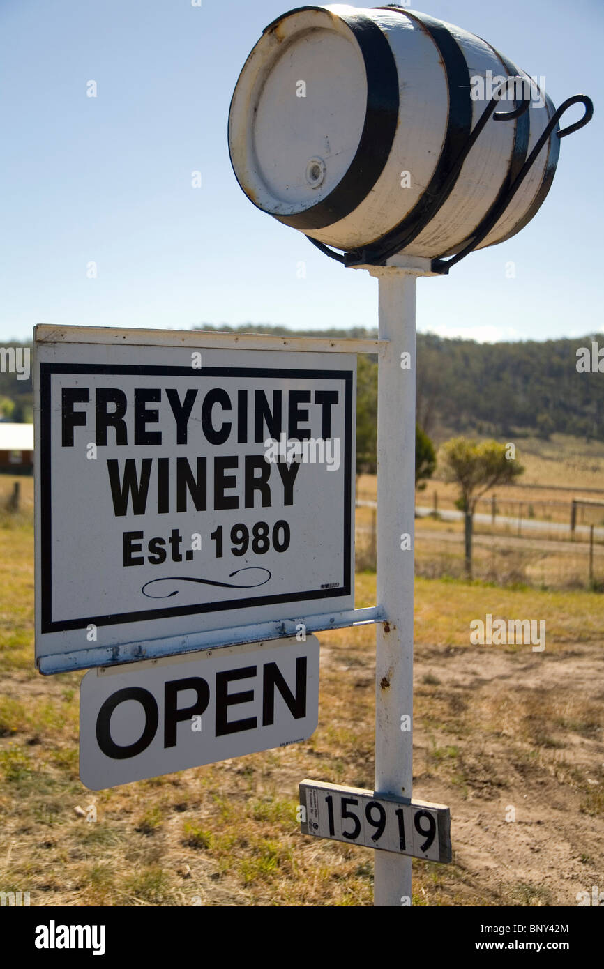 Freycinet Winery, near Bicheno on Tasmania's east coast. Tasmania, AUSTRALIA Stock Photo