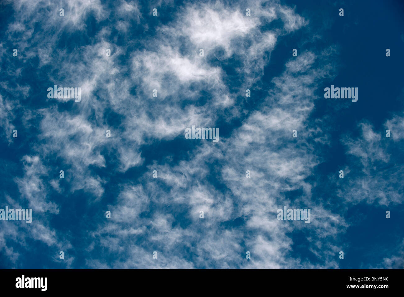 Cirrus Clouds or Mares tails Stock Photo