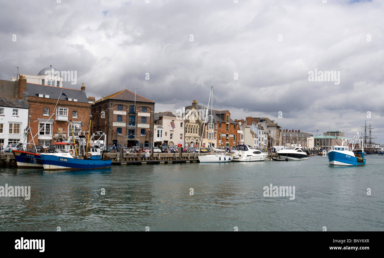 Fishing Boats at Weymouth Dorset, 2012 Olympic Water Sport Venue Stock