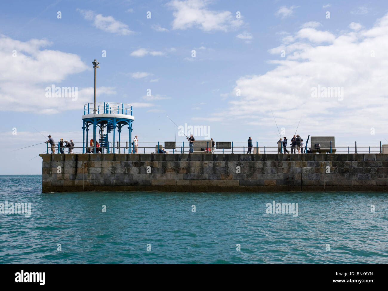 Fishing at Weymouth Dorset, 2012 Olympic Water Sport Venue Stock Photo