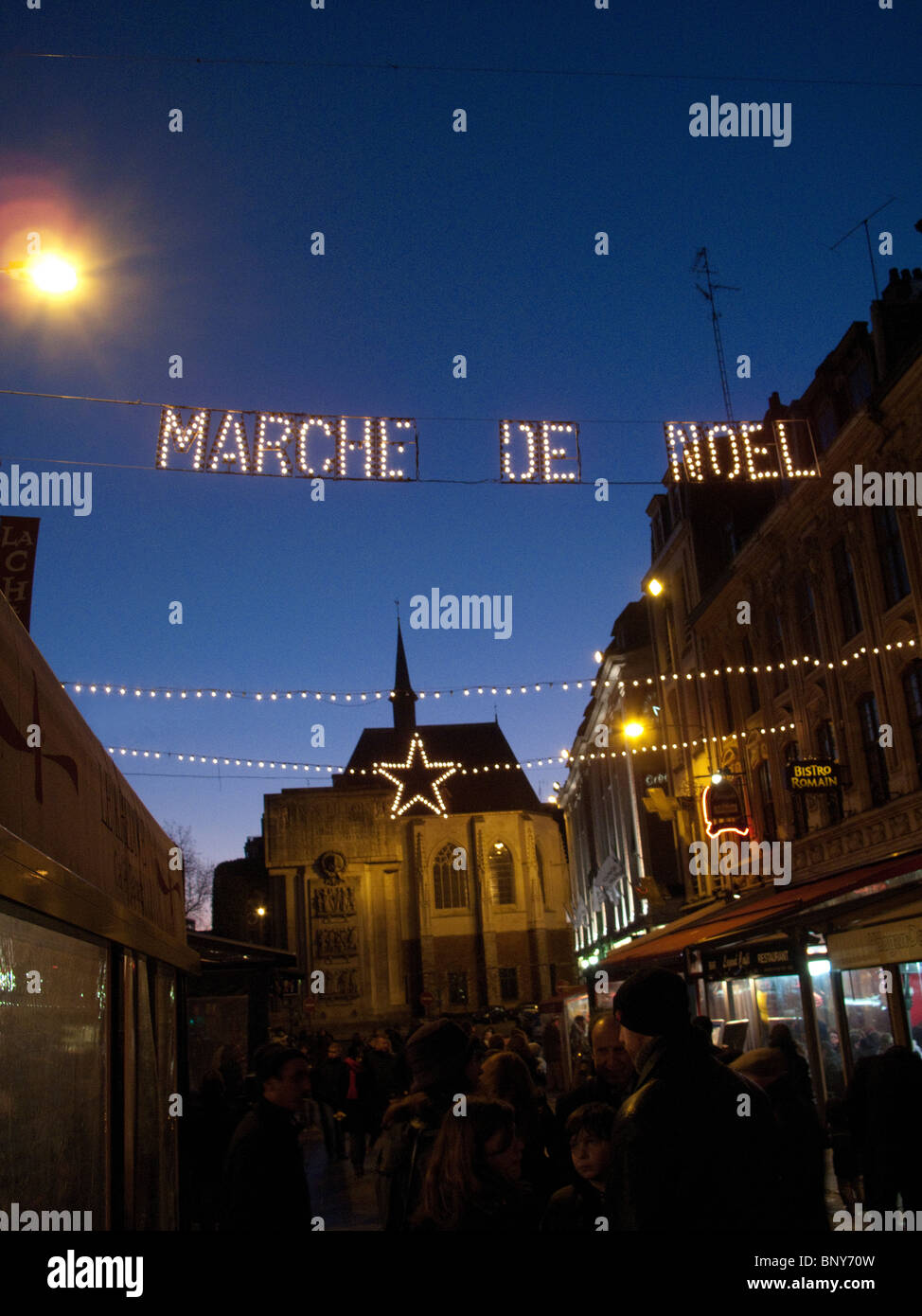 Lille France Christmas Market Marche De Noel Stock Photo - Alamy