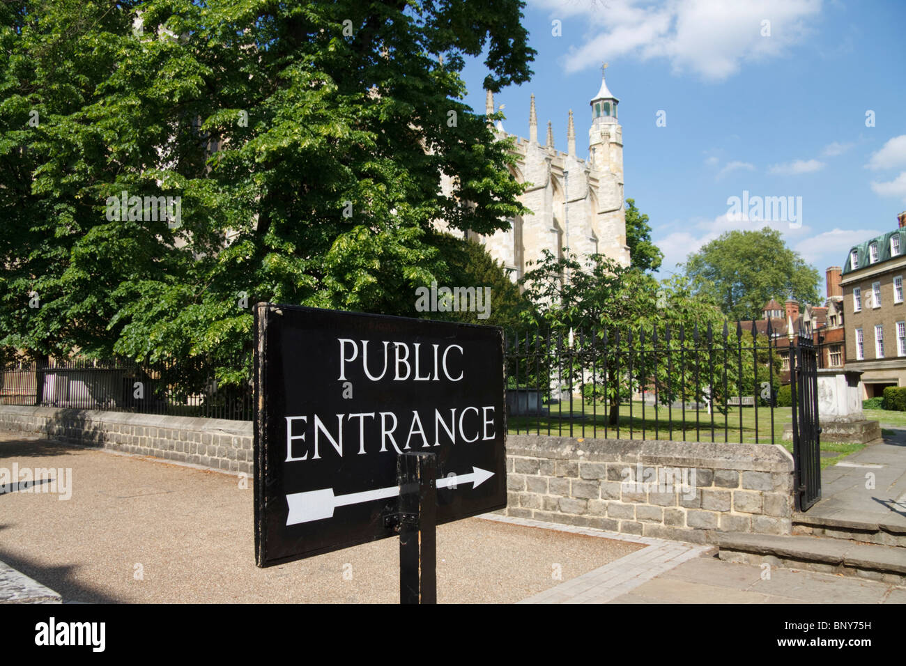 Public entrance sign, Eton College, Berkshire, England, UK Stock Photo