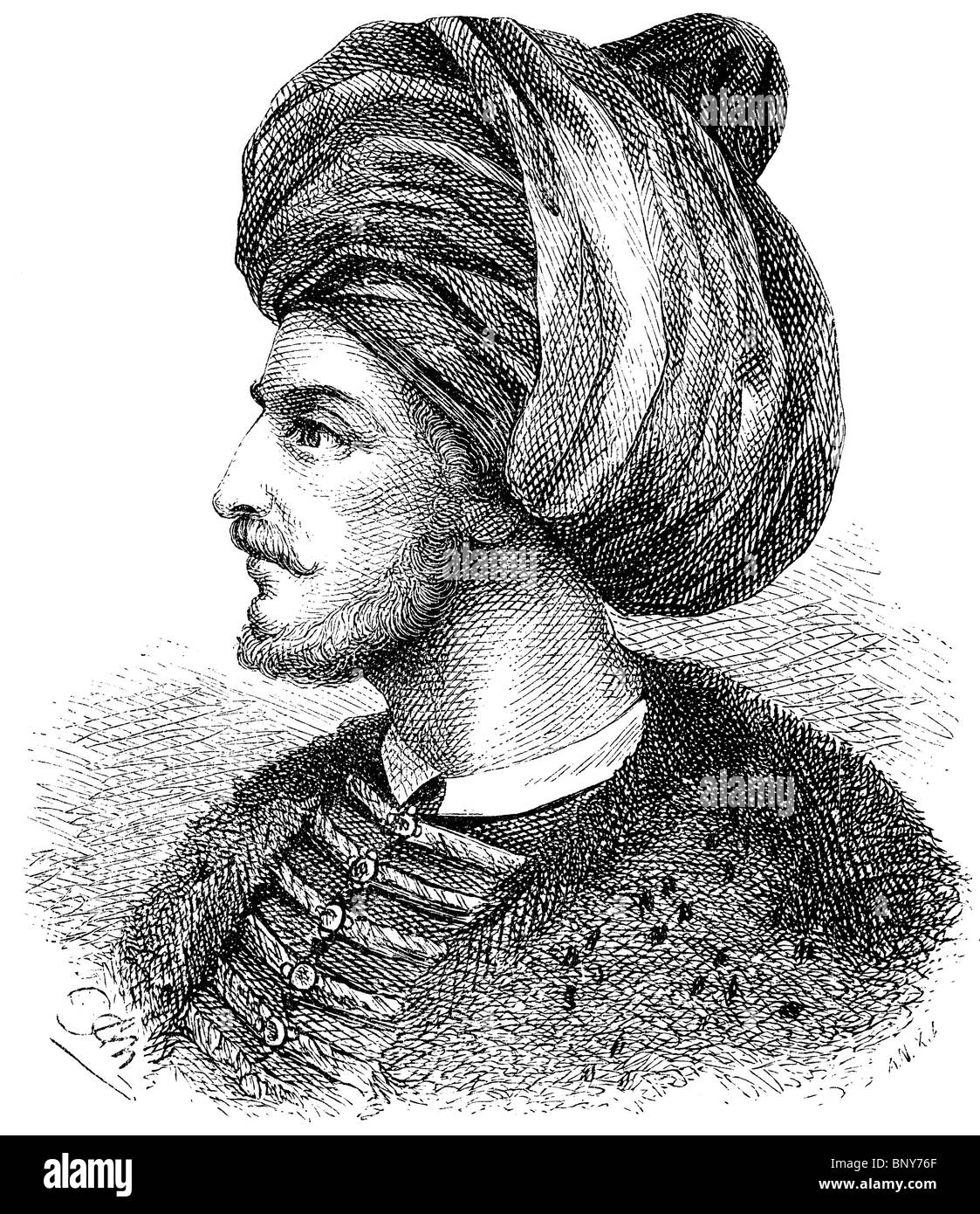 Mehmed II (1432 – 1481), "the Conqueror", Fatih Sultan Mehmet, Sultan of the Ottoman Empire  Stock Photo