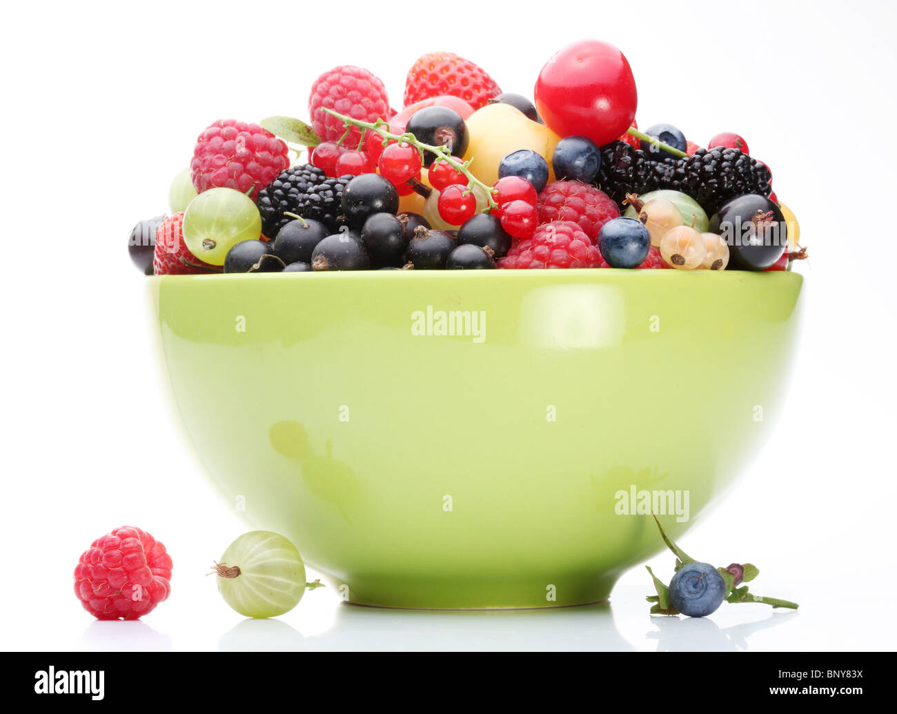 Variety of fruit in the bowl Stock Photo