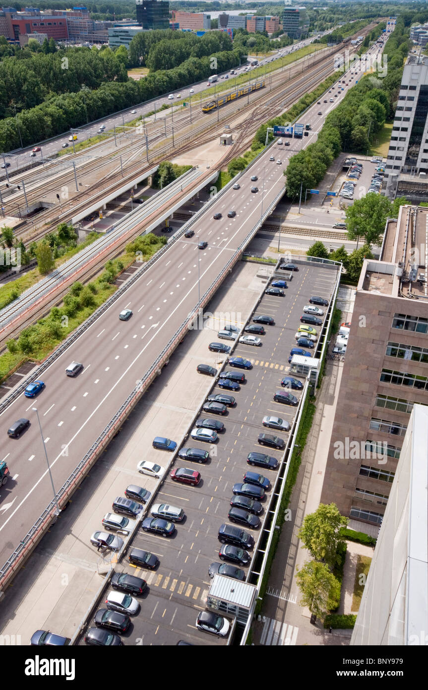 Traffic on the A10 motorway in the Amsterdam Zuid area of the Dutch capital  Stock Photo - Alamy