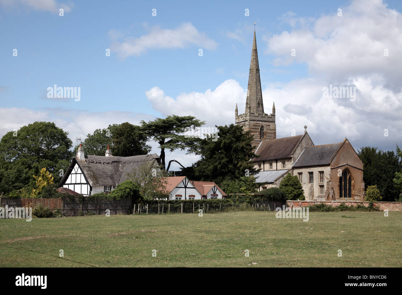 All Saints Church, Ladbroke, Warwickshire; The village is close to the proposed route of the HS2 High Speed Rail Link Stock Photo