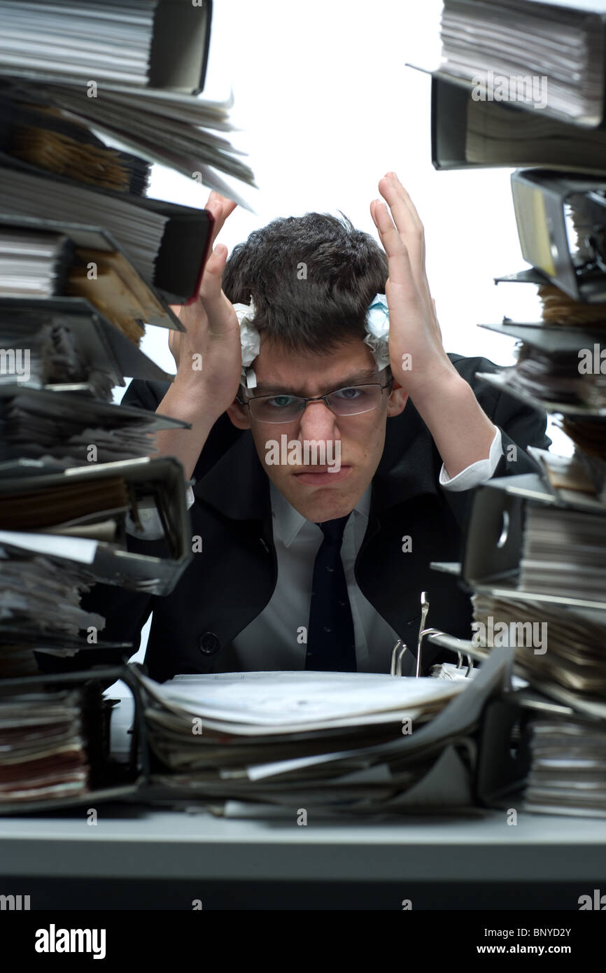 A stressed accountant Stock Photo