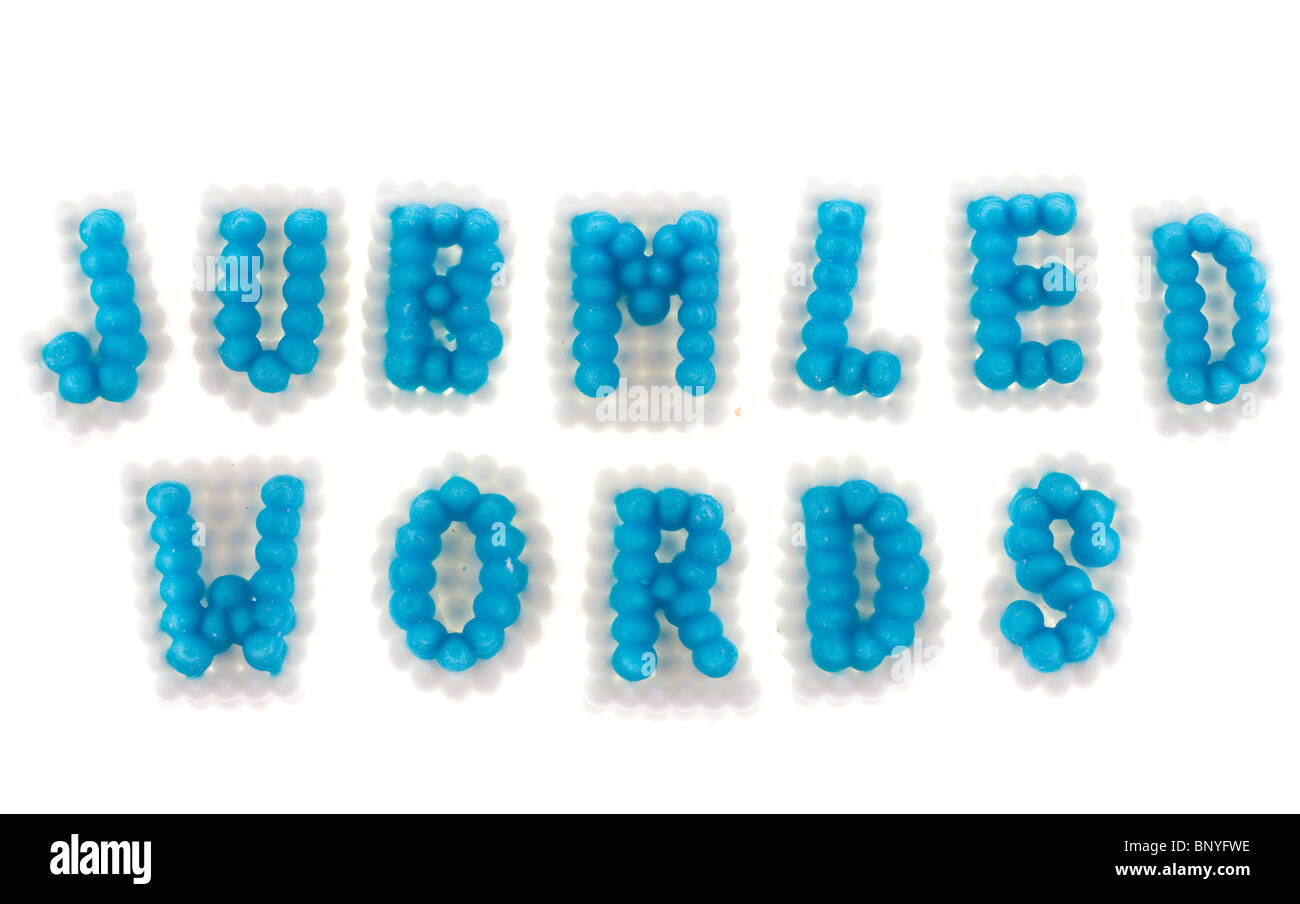 Jumbled words letters Stock Photo