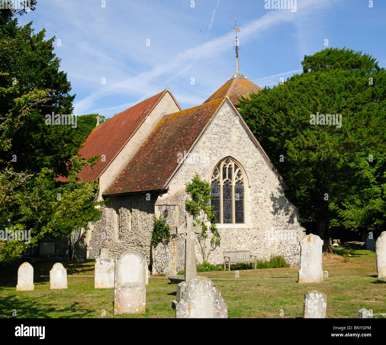 St Simon and St Jude church in East Dean, Sussex, England. Stock Photo