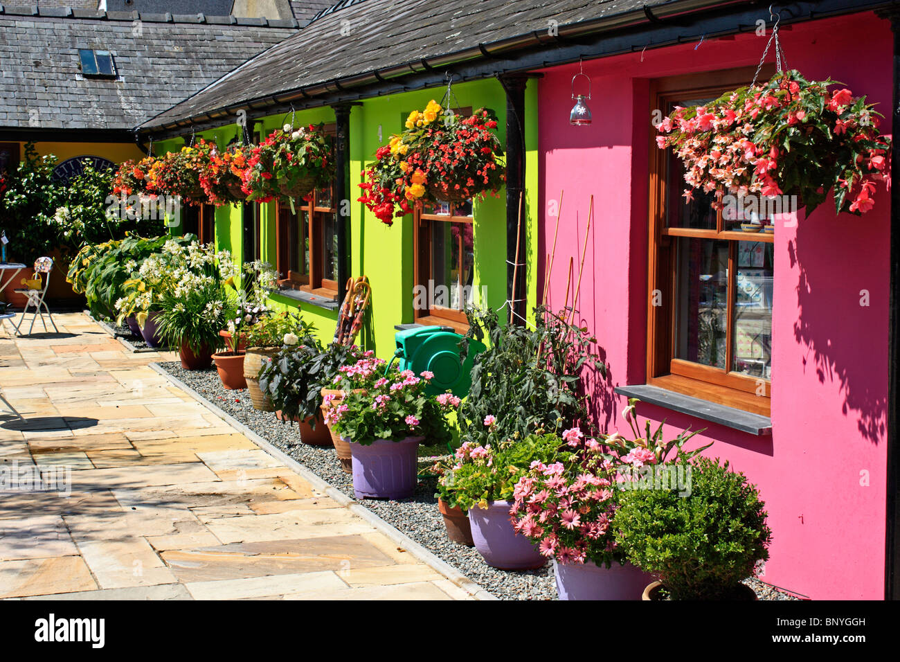 Colourful Courtyard Beaumaris Anglesey North Wales UK United Kingdom EU