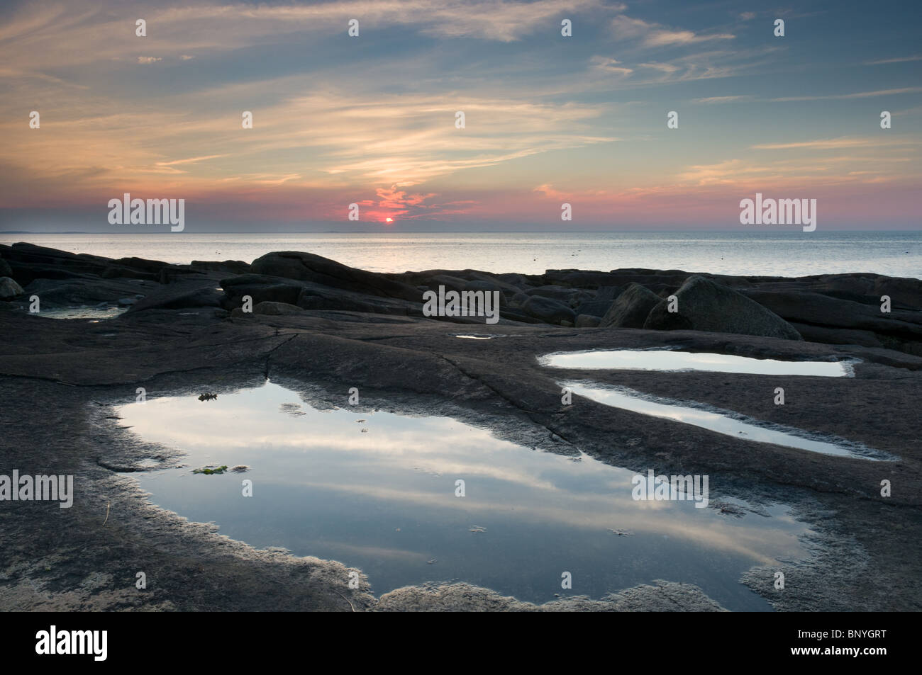 Sunset at Halibut Point State Park, Rockport, Massachusetts Stock Photo Alamy