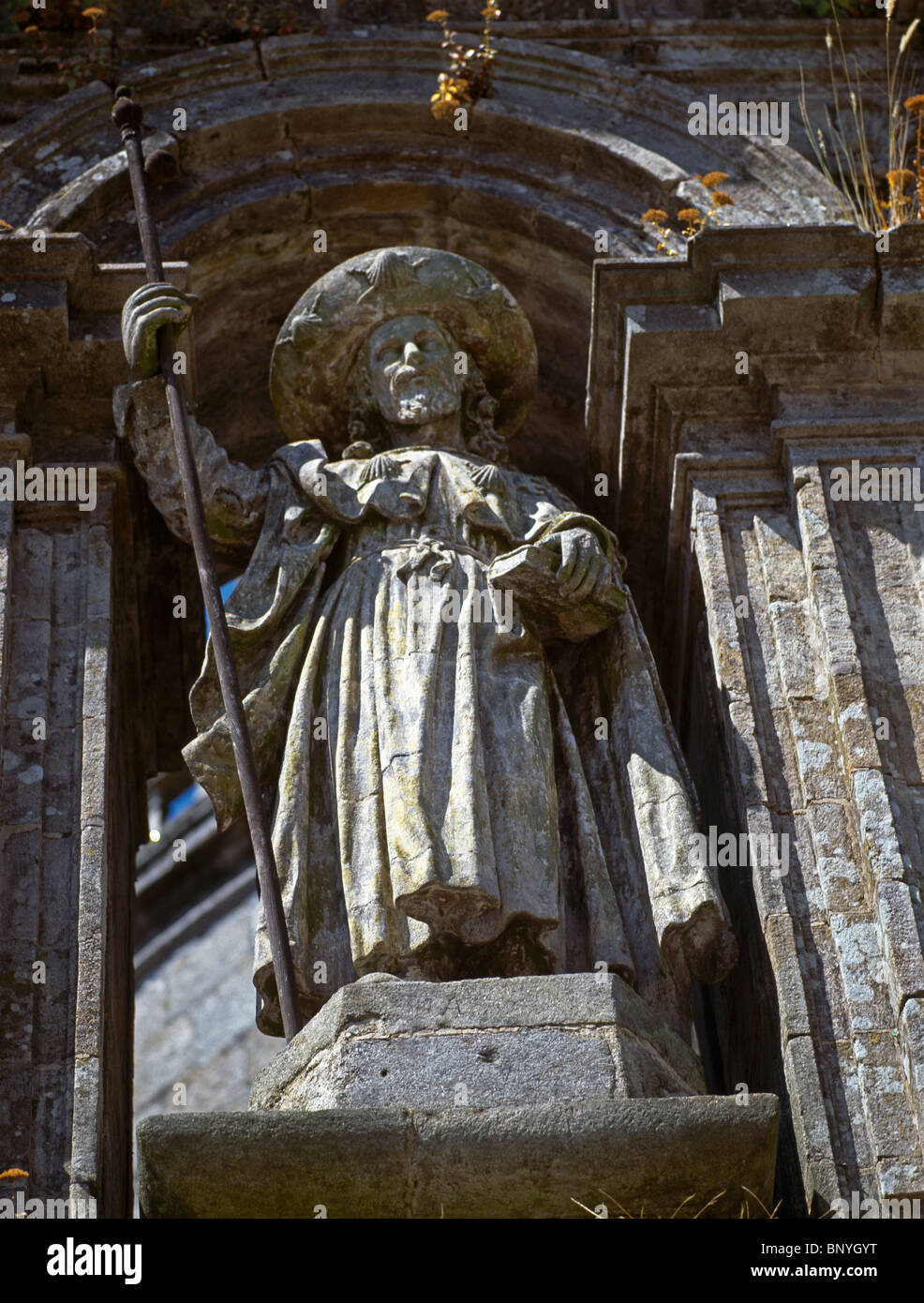 Galicia Spain Santiago De Compostela Statue Of St James Stock Photo