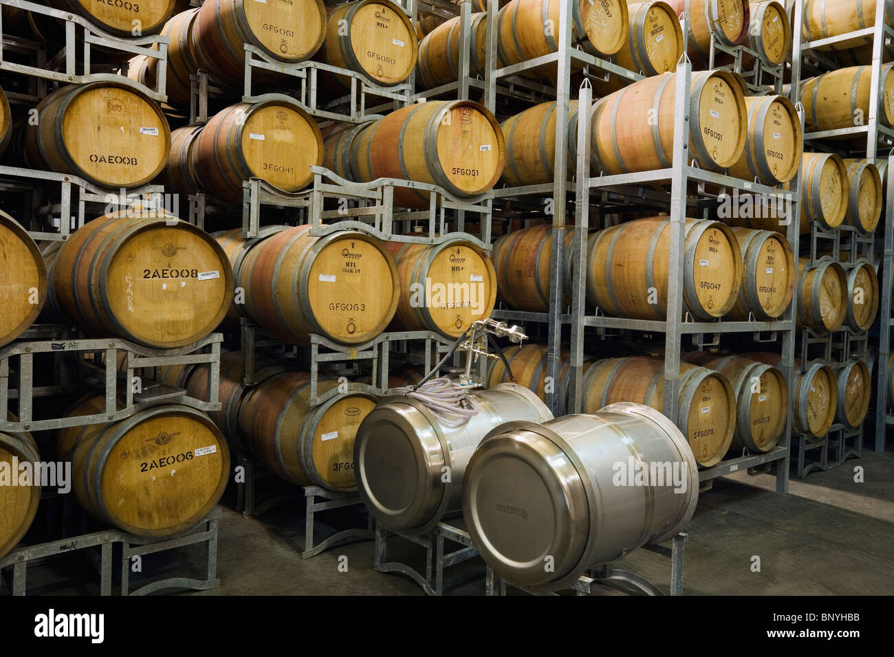 Wine barrels. Margaret River, Western Australia, AUSTRALIA Stock Photo