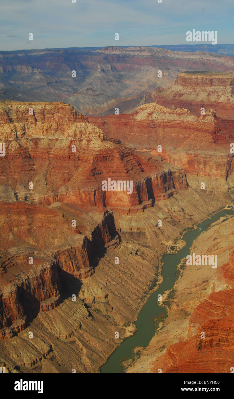 An aerial view of the grand canyon Stock Photo