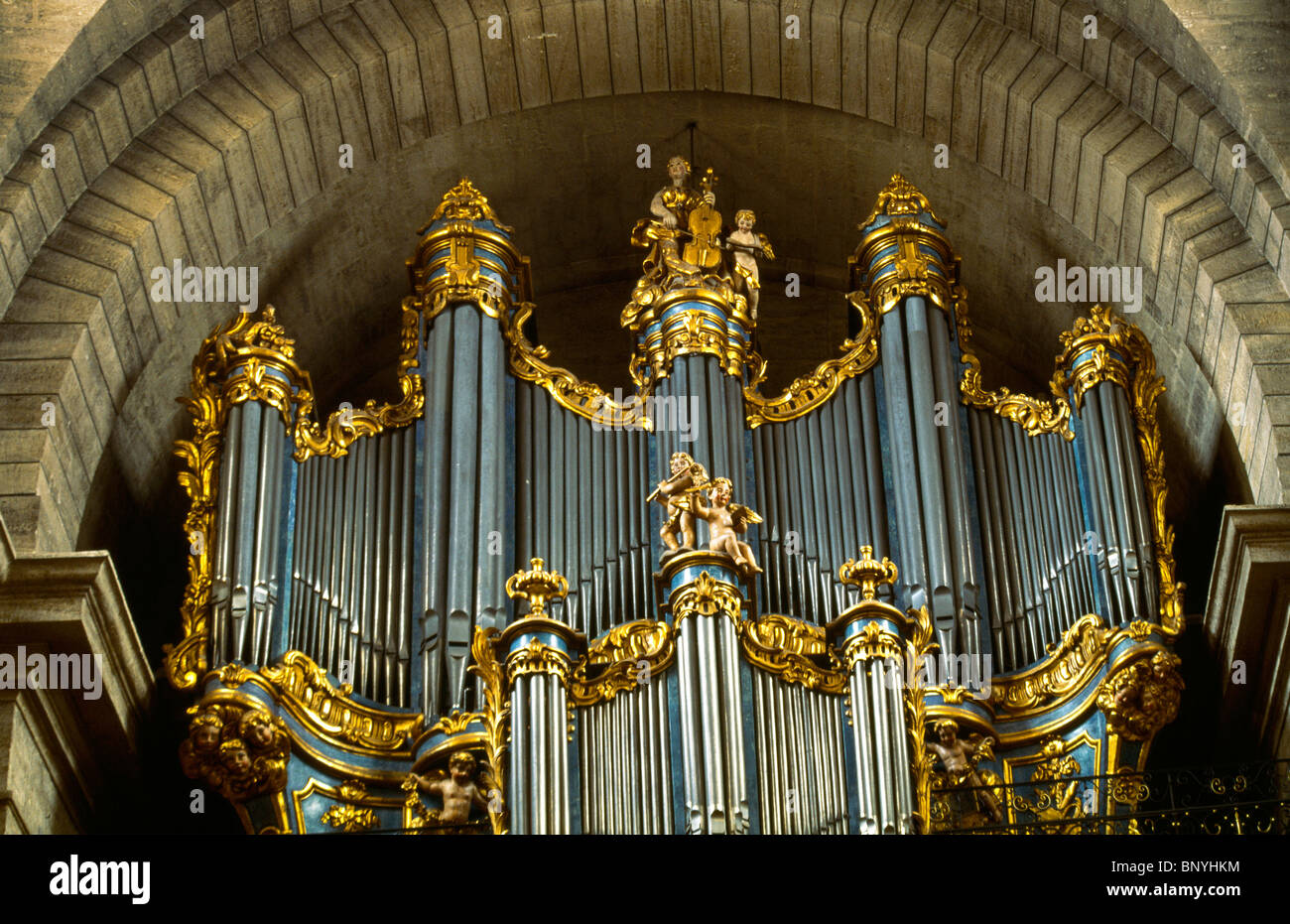 Montpellier France Cathedrale St - Pierre Lepine Organ Stock Photo